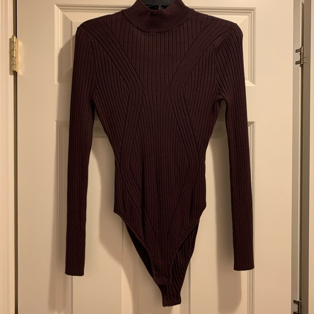 kendall and kylie maroon turtleneck bodysuit